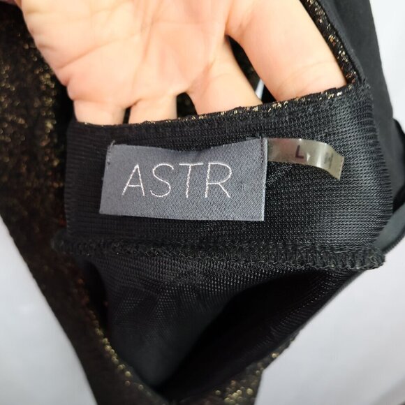 ASTR The Label Metallic Black Sleeveless Glitter Party Bodycon Mini Dress - LG - Picture 11 of 12